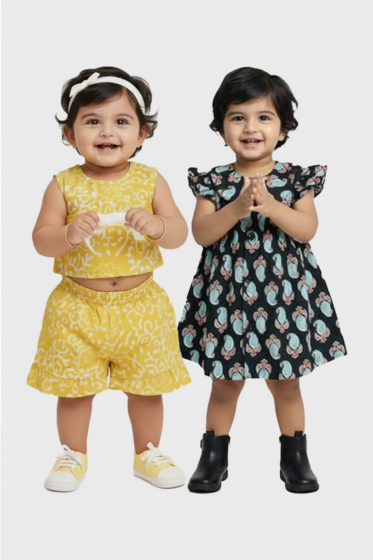 Girls Co-ord &  Cotton Frock