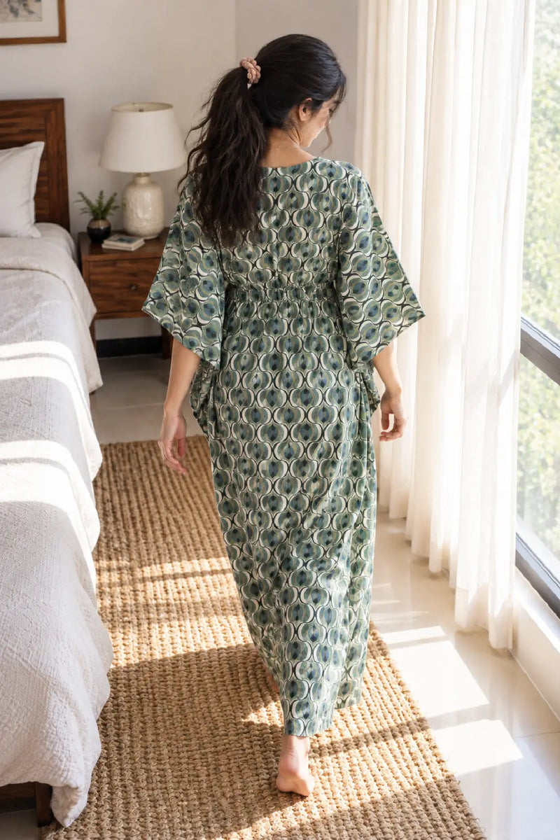 Green Mosaic Feeding Kaftan