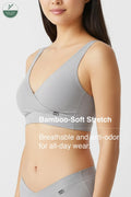 V-Neck Maternity Bamboo Bra – Limestone grey