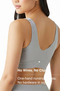 V-Neck Maternity Bamboo Bra – Limestone grey