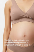 V-Neck Maternity Bamboo Bra – Caribou Brown