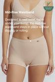 Mid-rise, High Coverage Bamboo Boy Shorts - Winter Beige