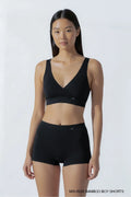 Mid-rise, High Coverage Bamboo Boy Shorts - Jet Black