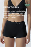 Mid-rise, High Coverage Bamboo Boy Shorts - Jet Black