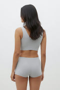 Mid-rise, High Coverage Bamboo Boy Shorts - Limestone Grey