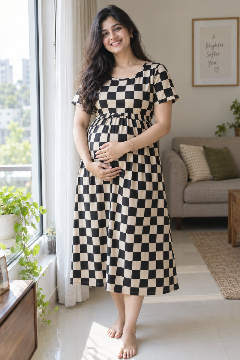 Midnight Tiles  Zipless Feeding Gown