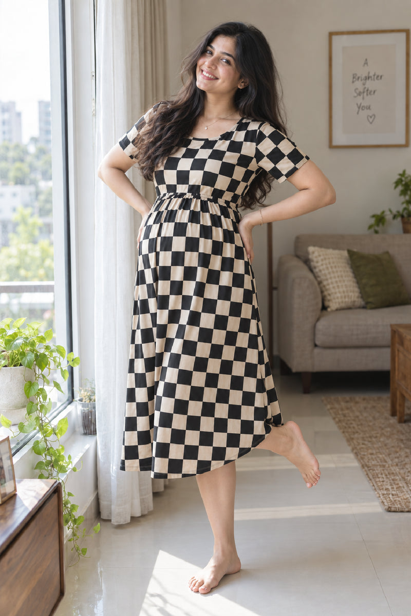 Midnight Tiles  Zipless Feeding Gown