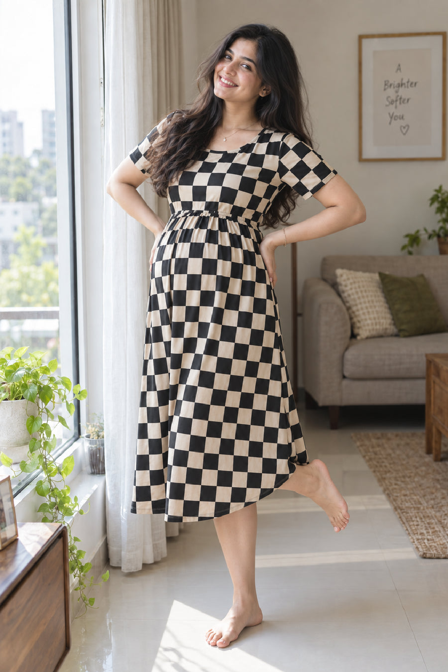 Midnight Tiles  Zipless Feeding Gown