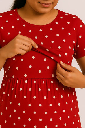 Classic Cherry Zipless Feeding Gown