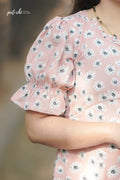 Peach Daisy Floral A-line Maternity Dress
