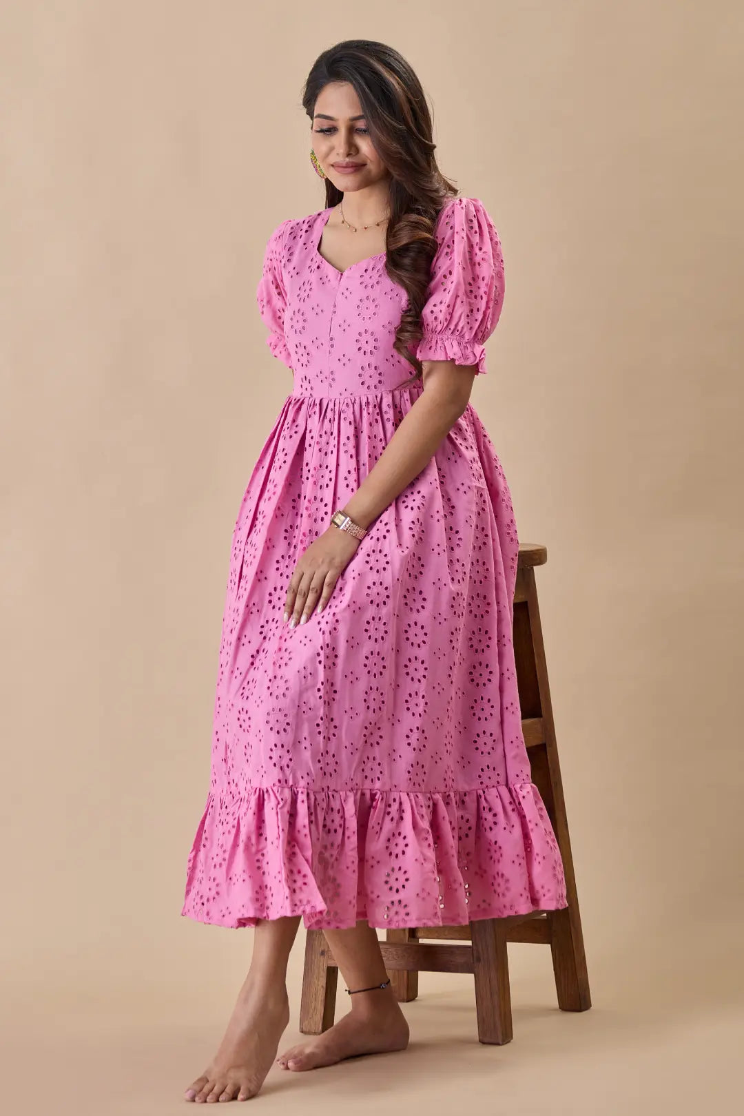 Rosy Pink Hakoba Maternity Dress