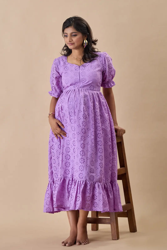 Lavender Haze Hakoba Maternity Dress