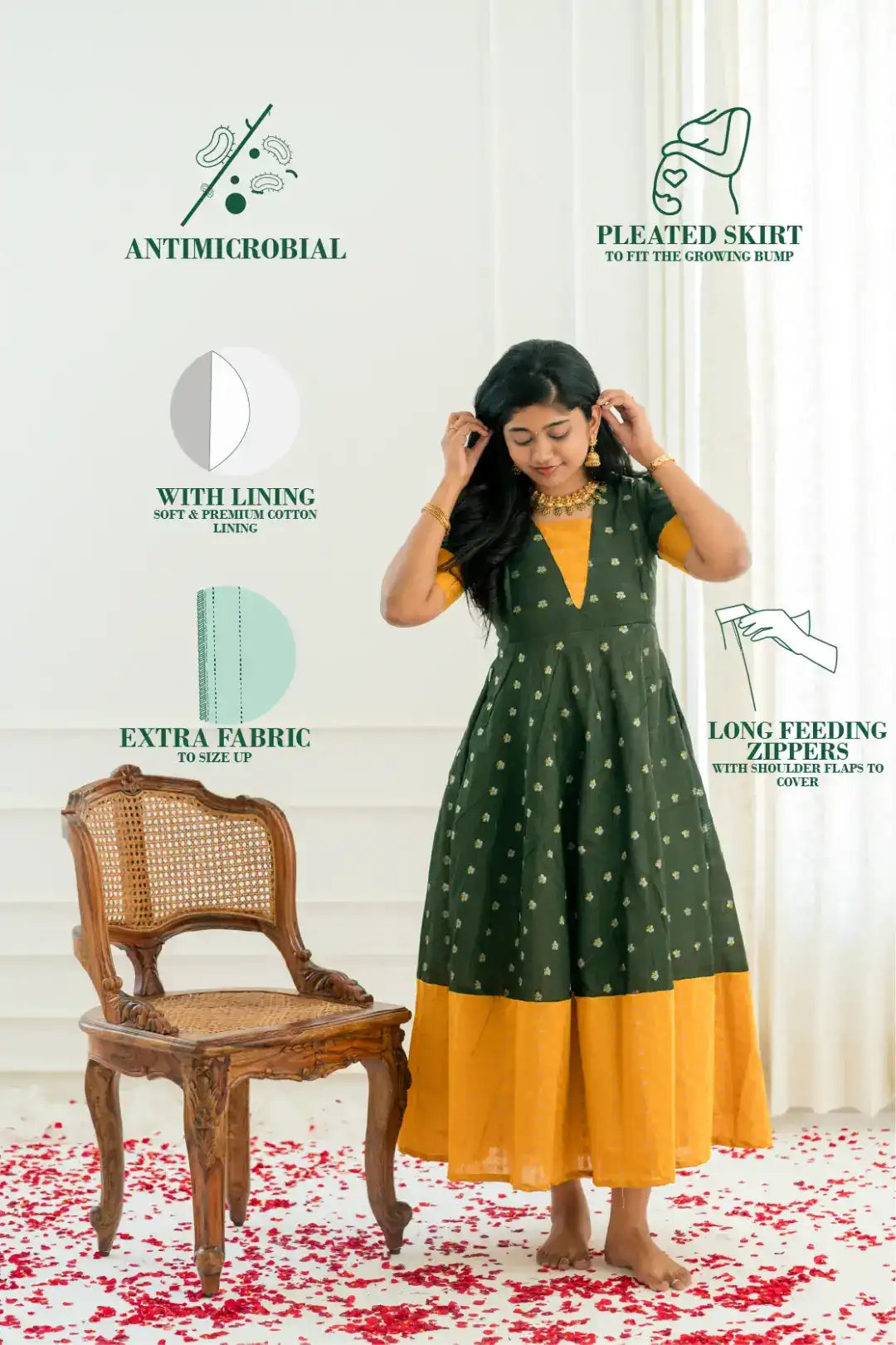 Maragatham Maternity Feeding Dress – Putchi