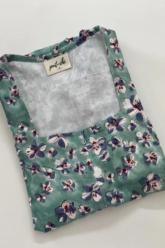 Mint Floral Feeding Kurta