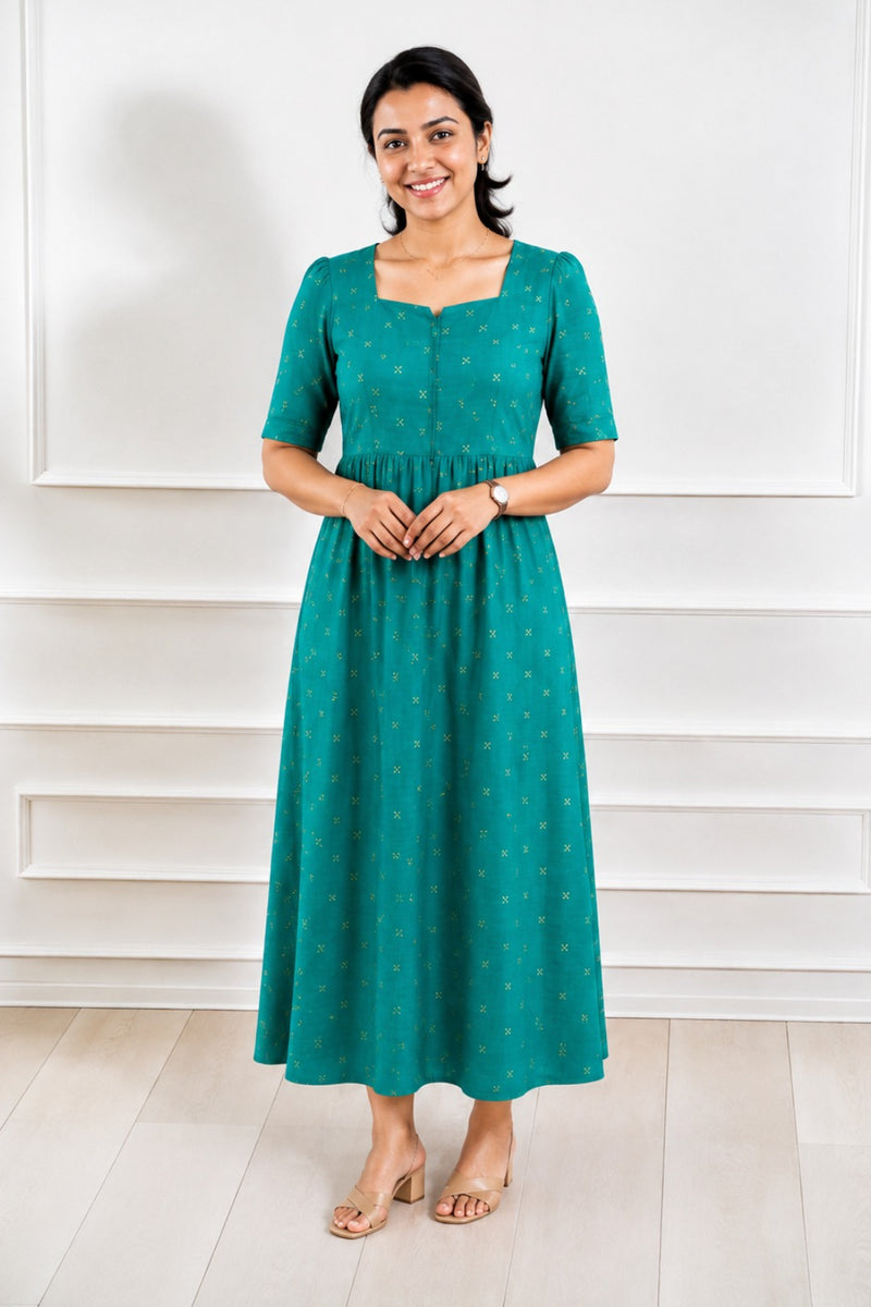 Turquoise Butti Feeding Dress