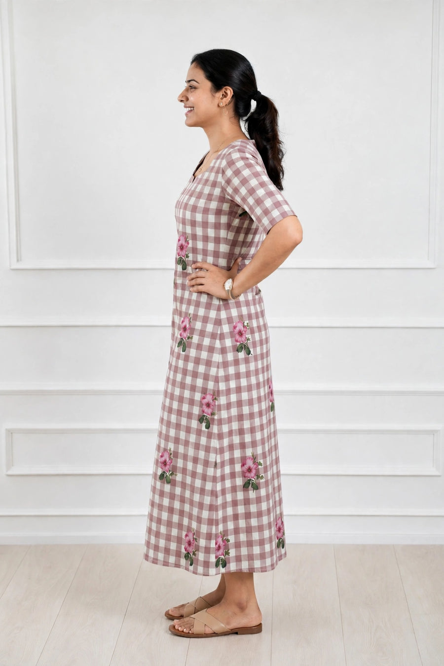 Elora Gingham Feeding Dress