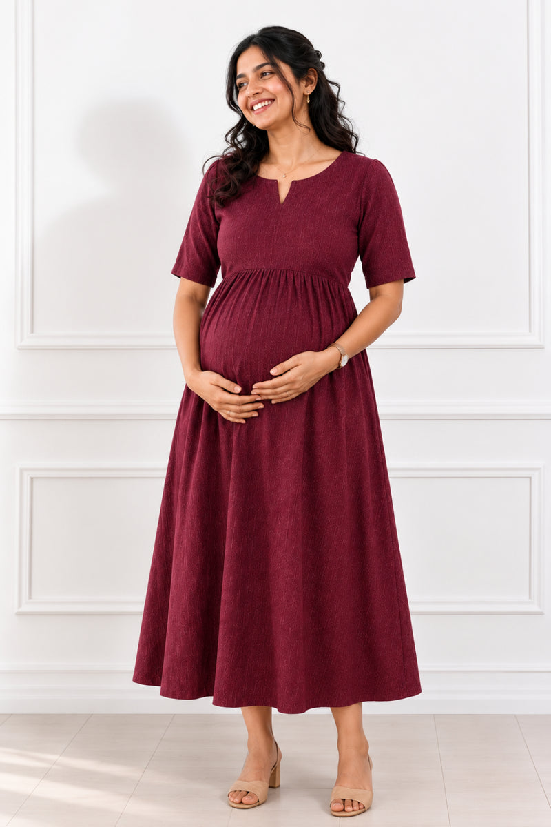 Burgundy Grace Feeding Dress