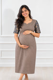 Taupe Muse Feeding Dress