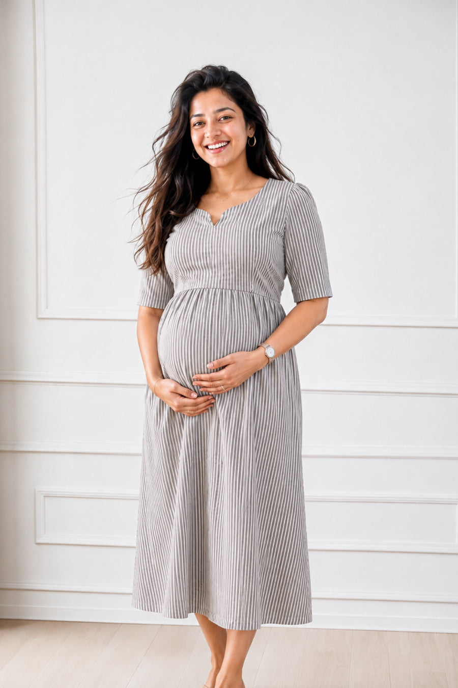 Reya Striped Feeding Dress