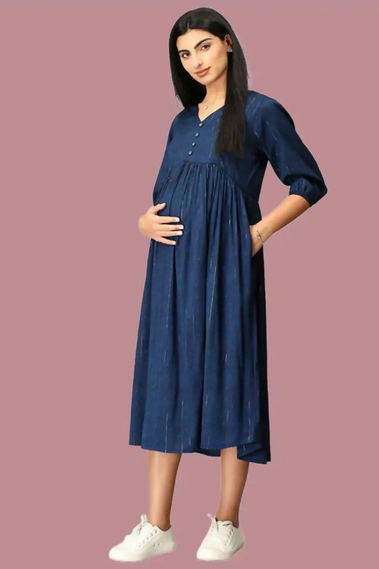 Versatile Royal Blue Elegance Maternity Dress