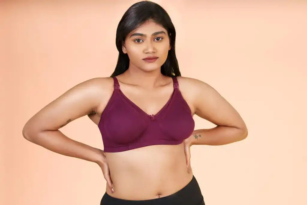nursing bra pregnancy bra motherhood bra feeding bra Wine Nakd Non Padded Maternity Bamboo Bra Putchi maternity bra 