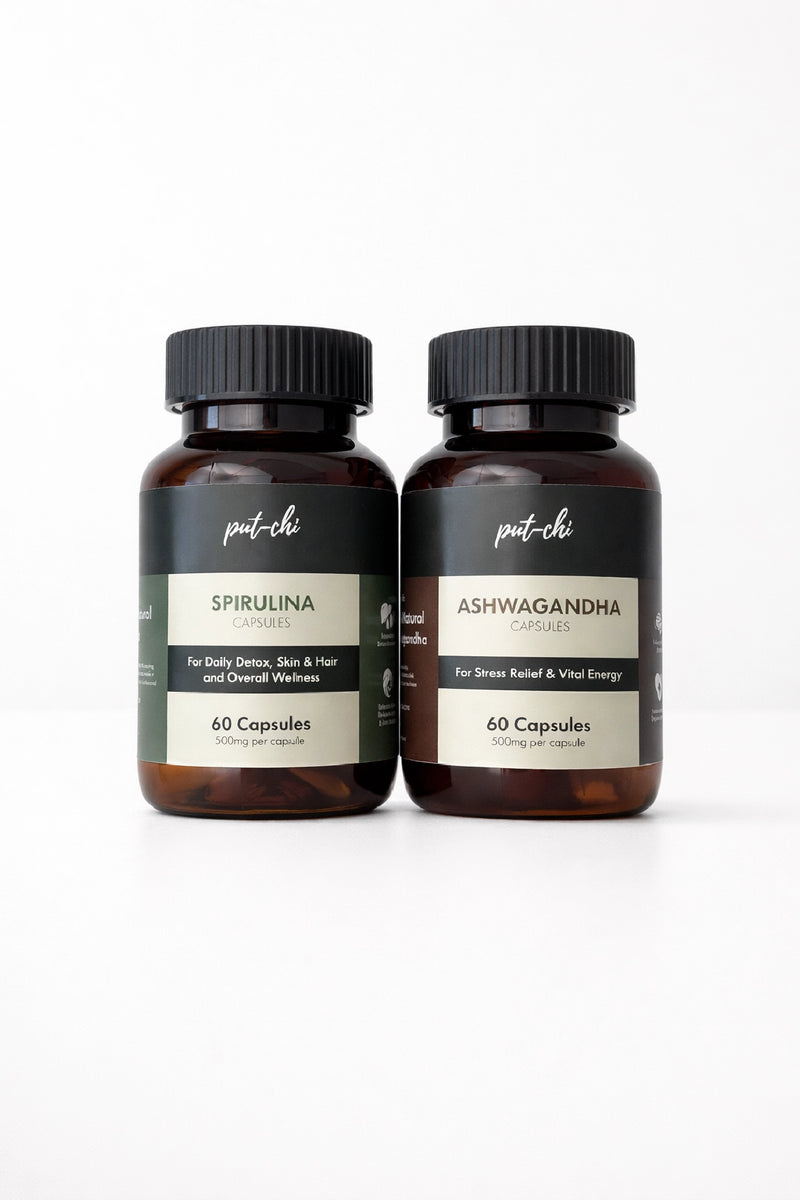 Stress Relief & Vitality Kit – Ashwagandha & Spirulina Capsules