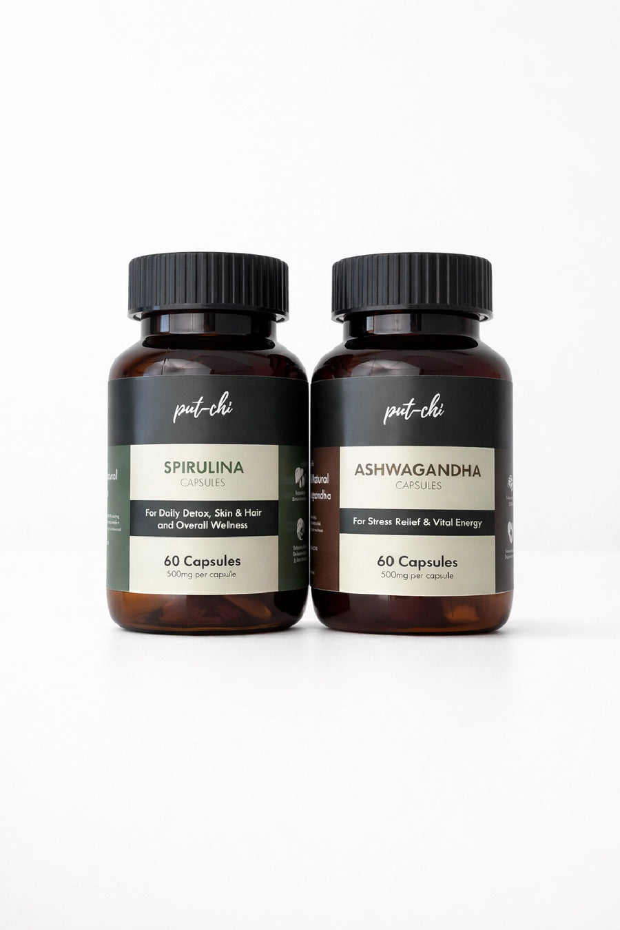 Stress Relief & Vitality Kit – Ashwagandha & Spirulina Capsules
