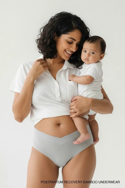 Postpartum Recovery Bamboo underwear - Limestone Grey