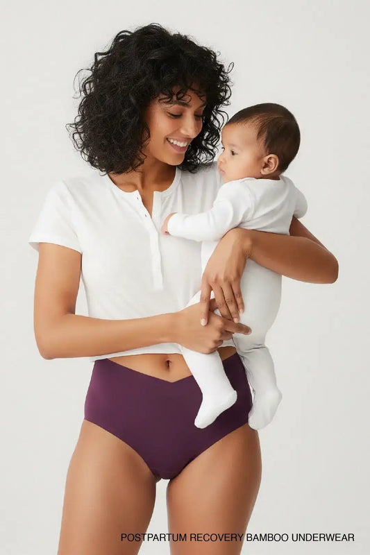 Postpartum Recovery Bamboo underwear - Plum Purple