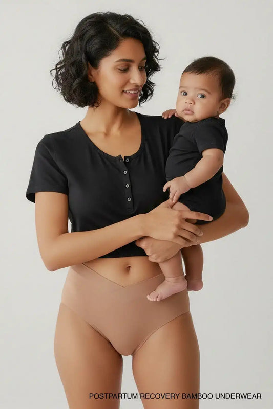 Postpartum Recovery Bamboo underwear - Caribou Brown