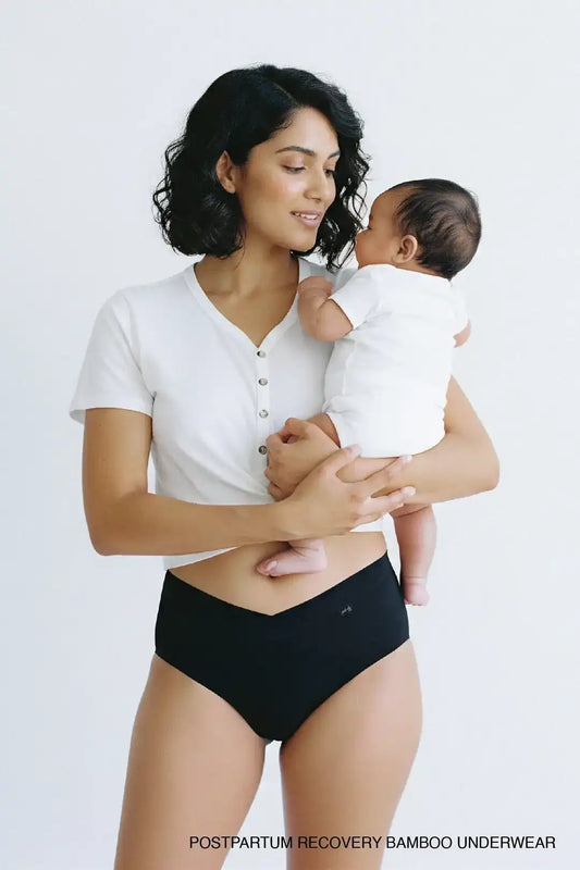 Postpartum Recovery Bamboo underwear - Jet Black