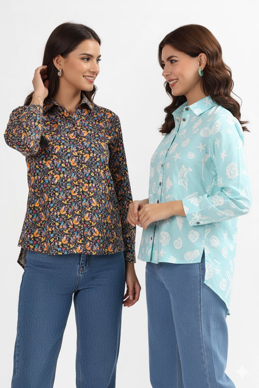 Sea Breeze & Floral Whiskers Feeding Shirt