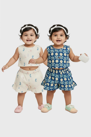 Girl Co-ord(Starry Shells & Bluebell Bloom) - Pack of 2