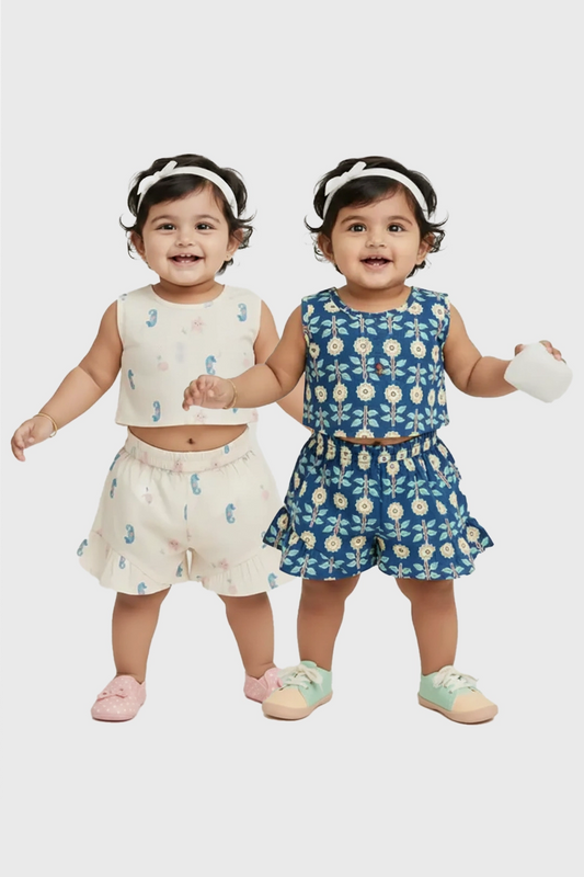 Girl Co-ord(Starry Shells & Bluebell Bloom) - Pack of 2