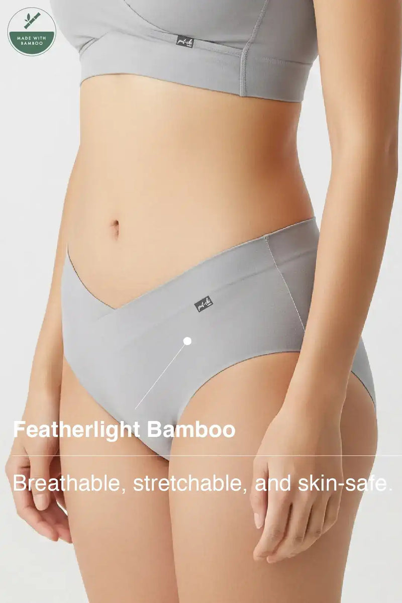 Comfort-Fit Bamboo Hipster Panty - Limestone Grey