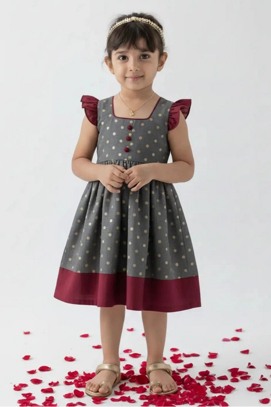 Grey Anvi Girl Frock