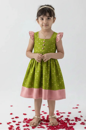 Lime Green Anvi Girl Frock