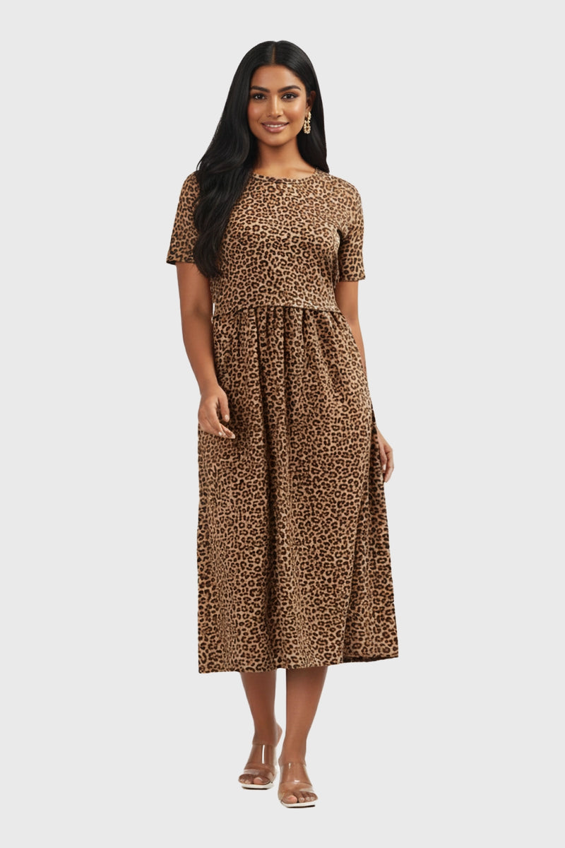 Micro Leopard Zipless Feeding Gown