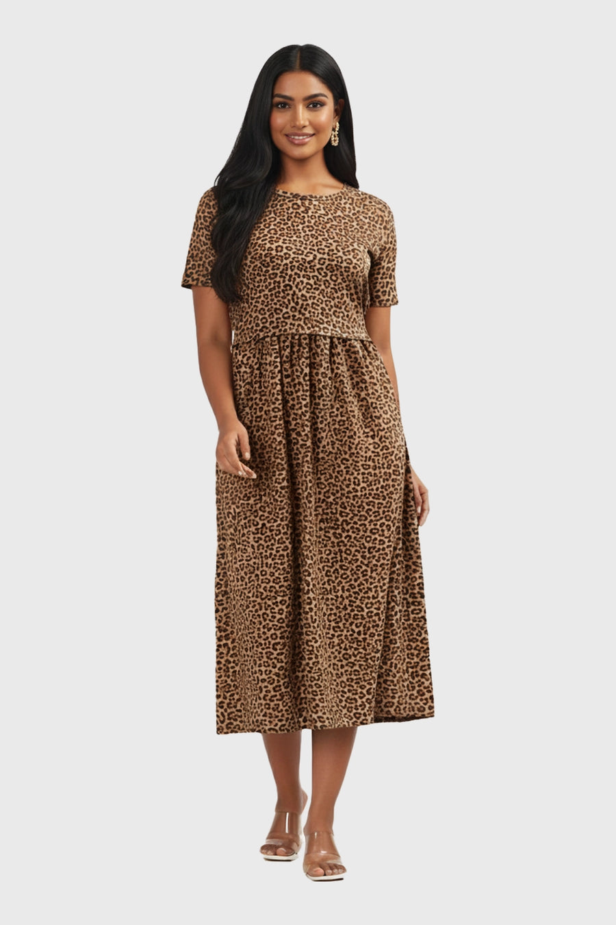 Micro Leopard Zipless Feeding Gown