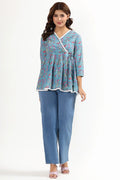 Azure Blossom Feeding Tunic Top