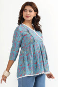 Azure Blossom Feeding Tunic Top