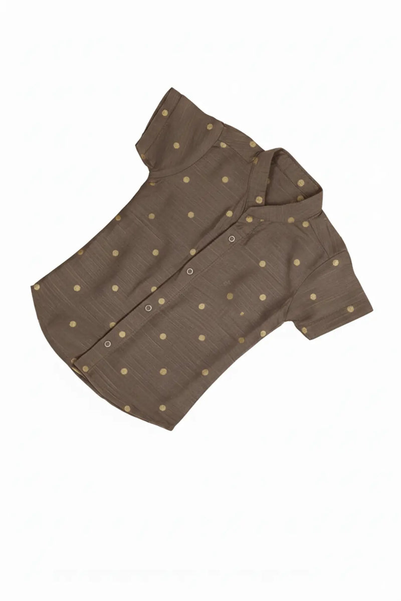 Tan Silk shirt & Pant Set
