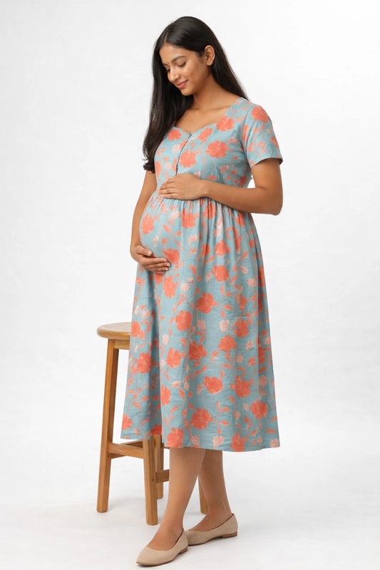 Coral Petals Feeding Dress