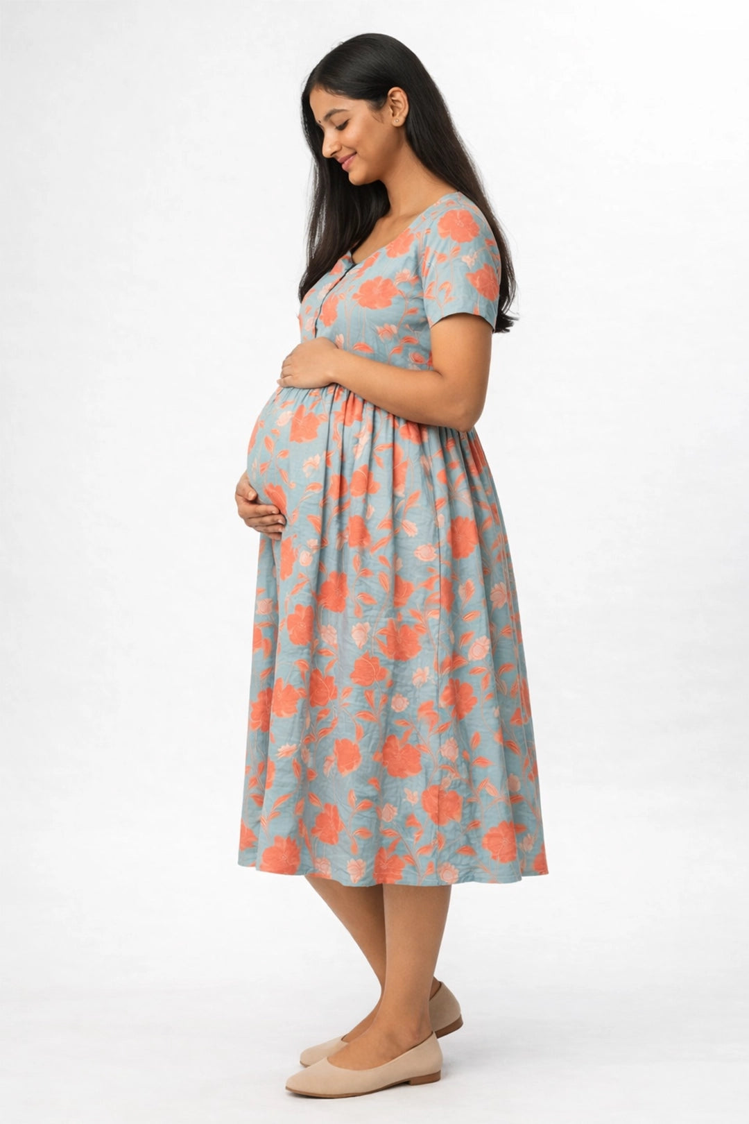 Coral Petals Feeding Dress