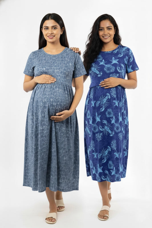 Fan Petal & Underwater Dreams Zipless Feeding Gown