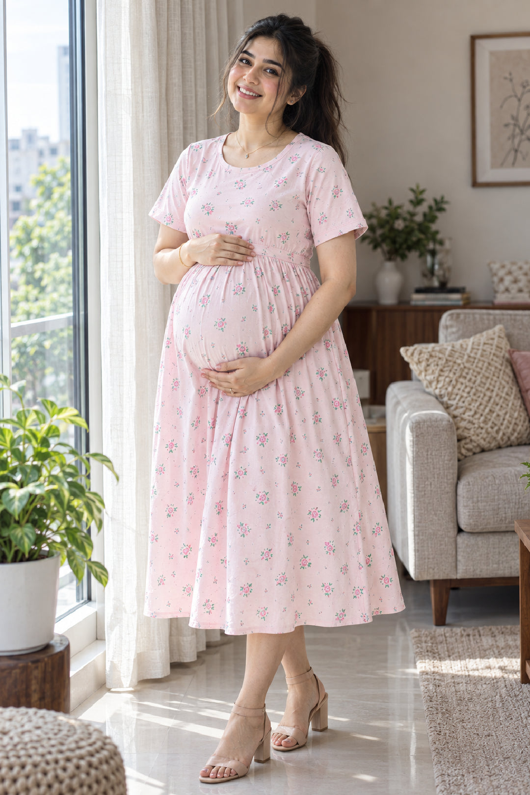 Floral Blossom  Zipless Feeding Gown