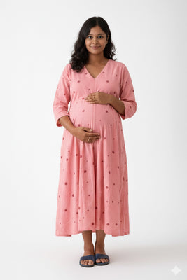 Gulabi Buti Feeding Dress