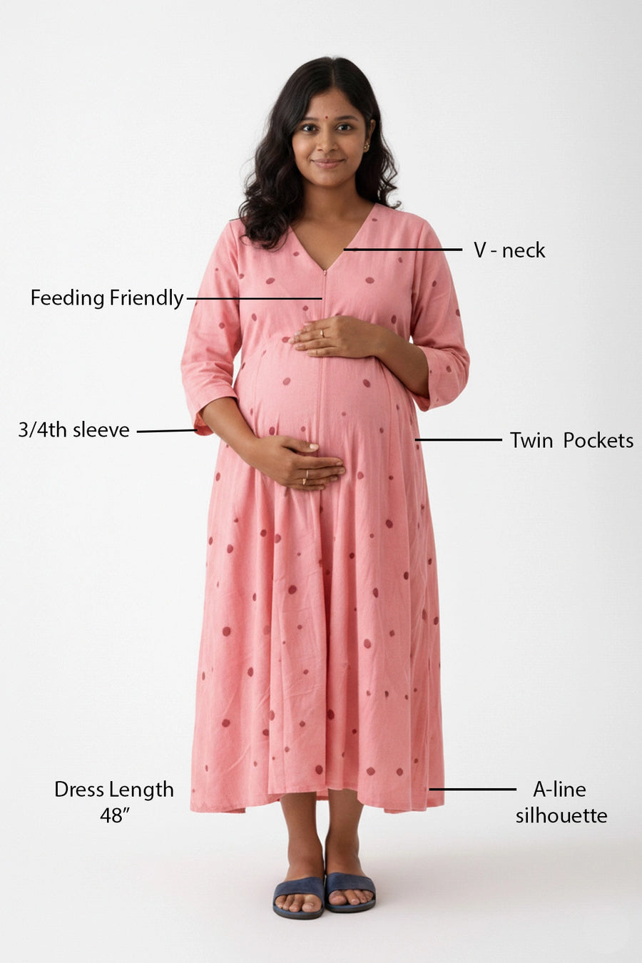Gulabi Buti Feeding Dress
