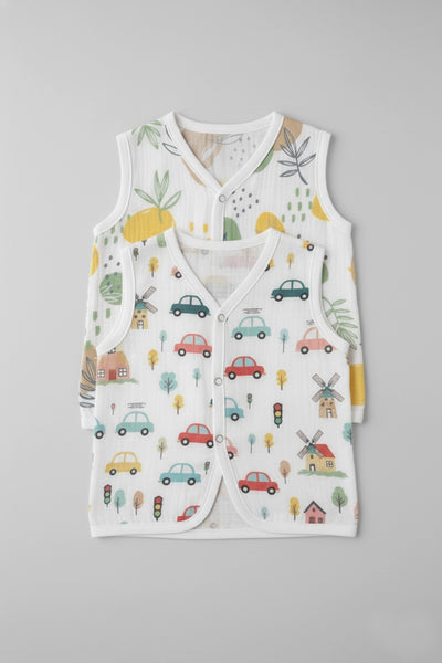 Muslin Sleeveless Jabla(Garden canvas & Little Lane)