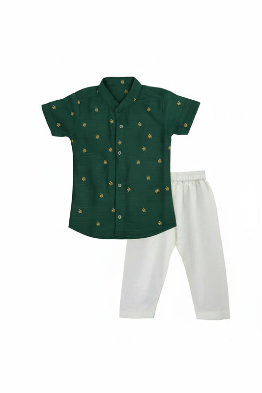 Pine Silk shirt & Pant Set